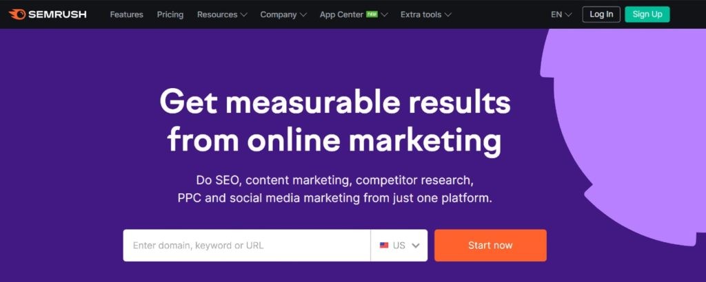 Semrush Homepage
