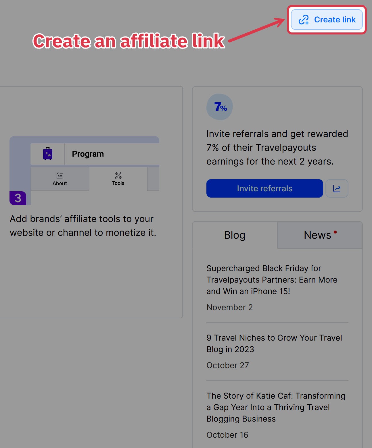 travelpayouts create link