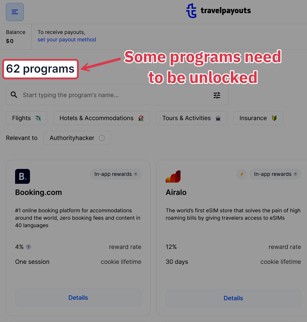 travelpayouts programs
