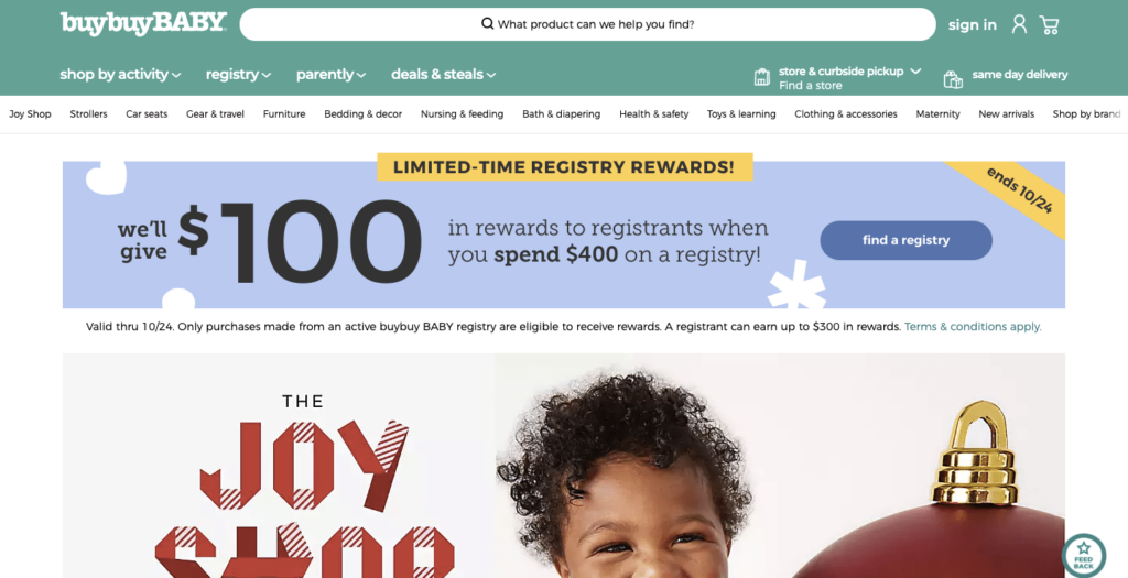 buybuy baby homepage