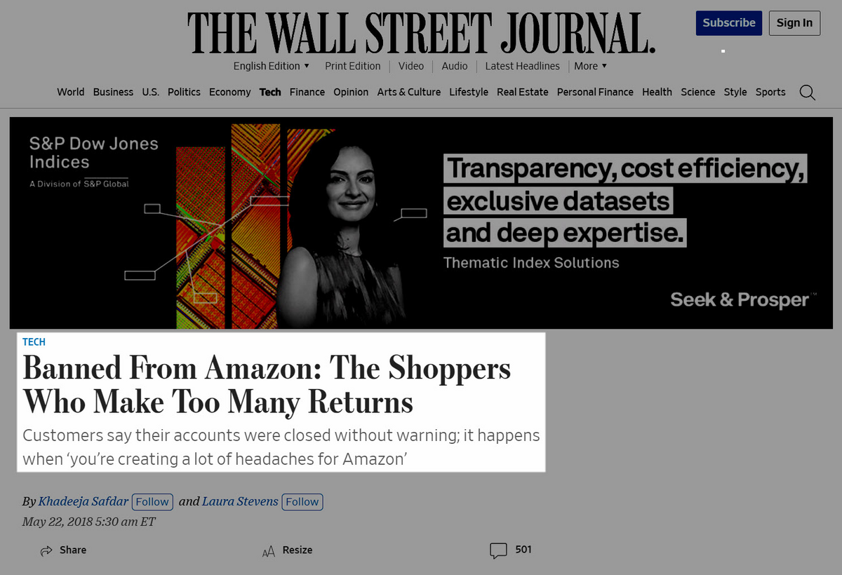 Customers banned from Amazon