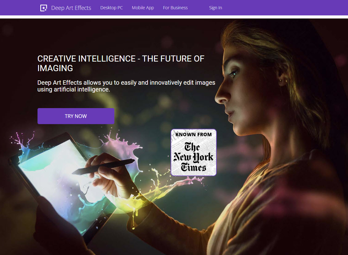 Deep Art Effects website