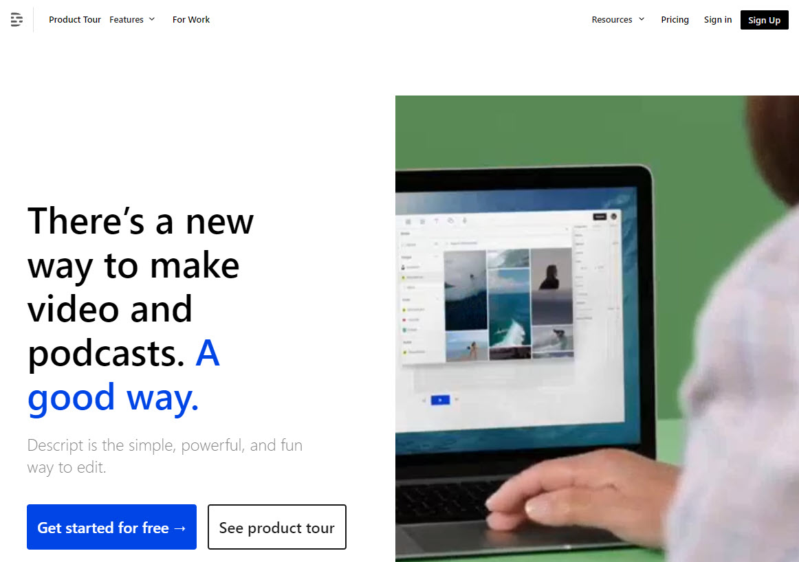Descript website