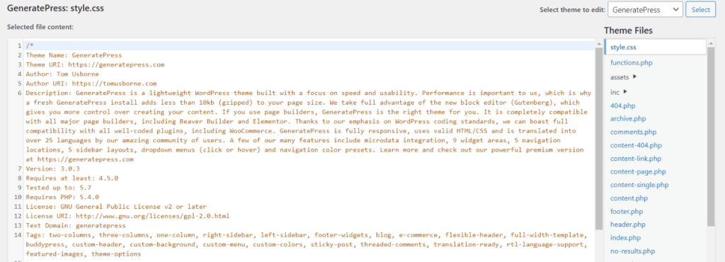 Generatepress Theme Builder