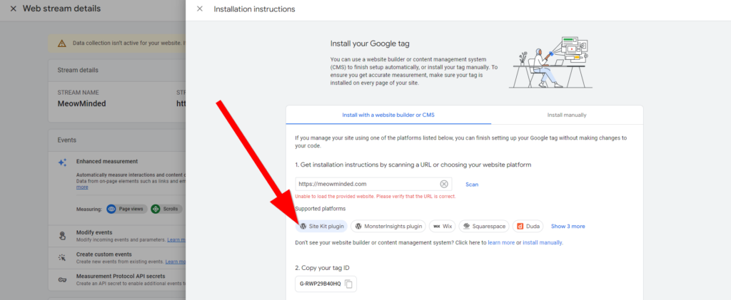 google analytics site kit plugin