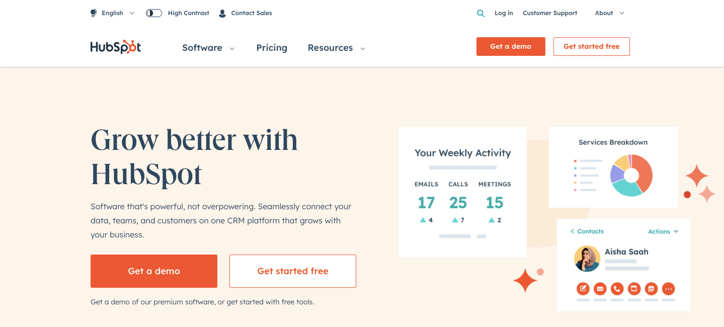 hubspot homepage