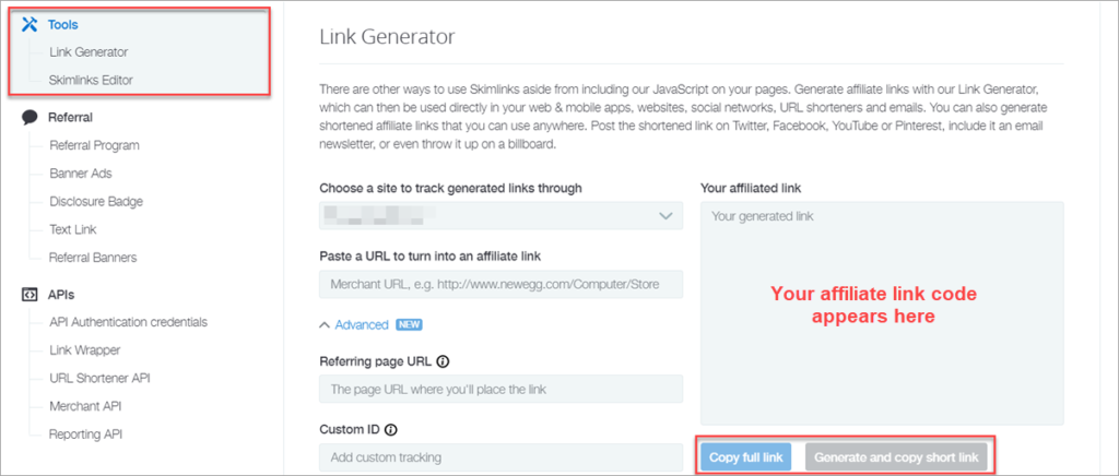 Link Generator Skimlinks