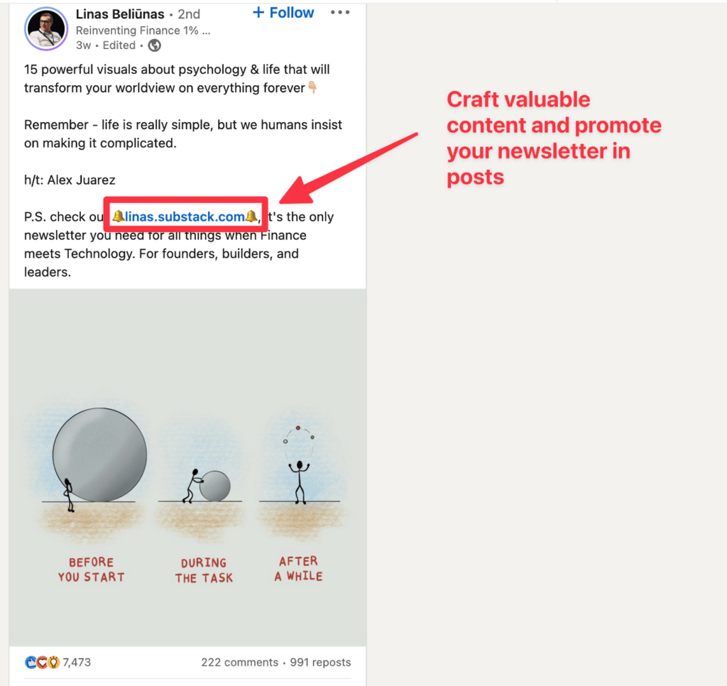 linkedin post