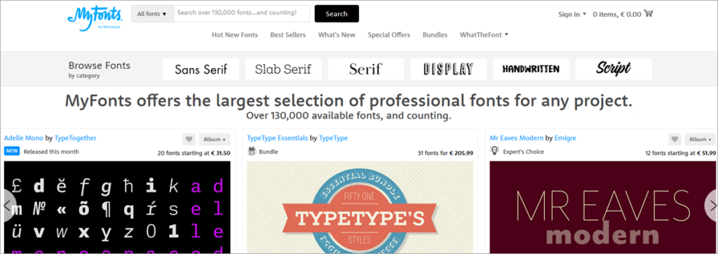 Monotype Homepage
