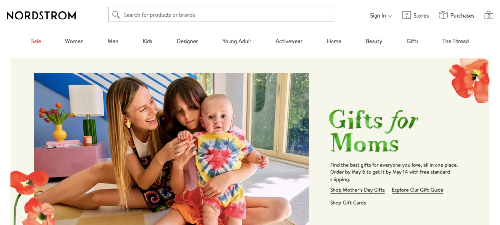 Nordstrom Homepage