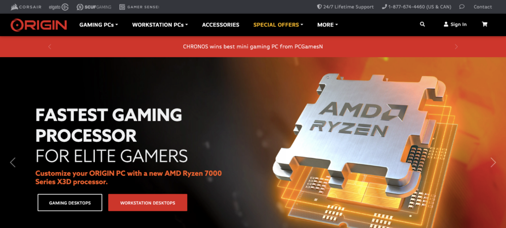 origin homepage