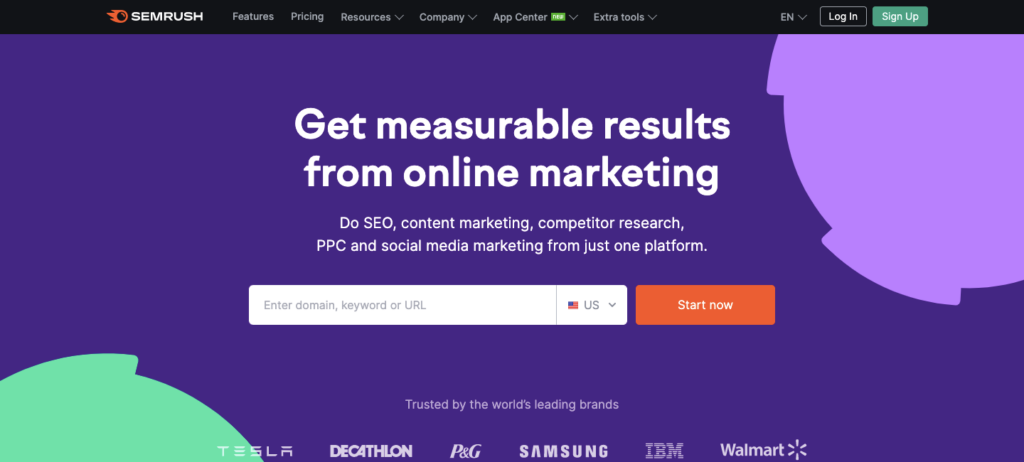 Semrush Homepage