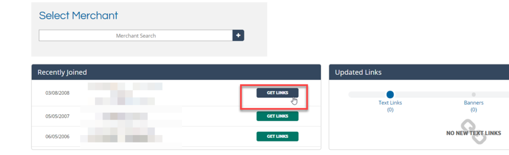 Shareasale Get Links Option