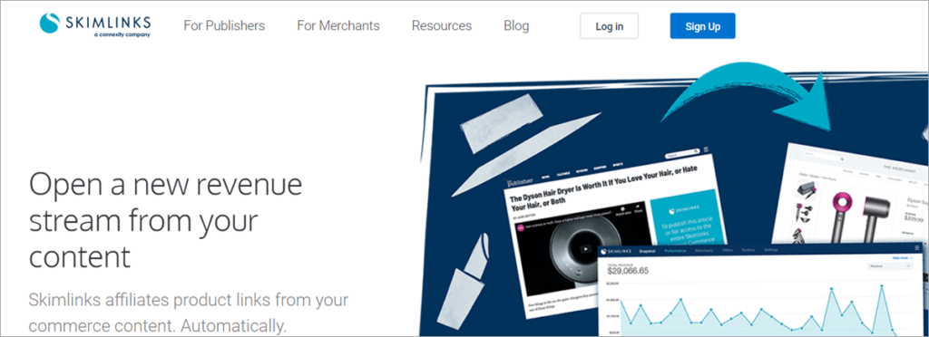 Skimlinks Homepage Screenshot