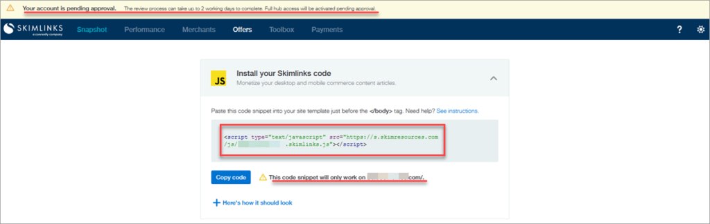 Skimlinks Java Snippet