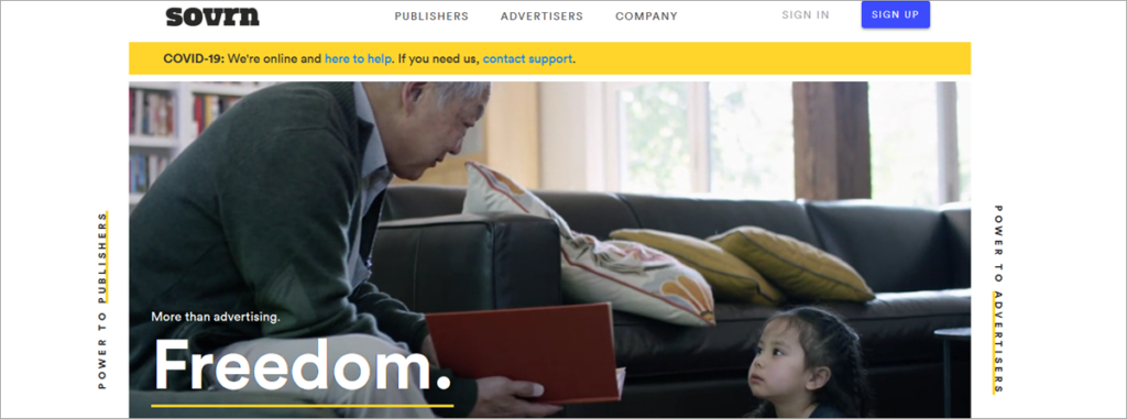Sovrn Homepage Screenshot