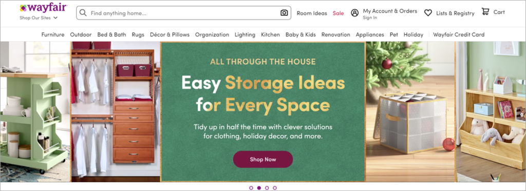 Wayfair Homepage Screenshot